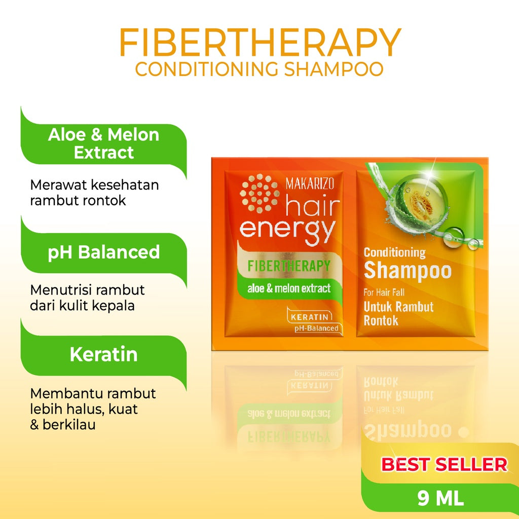 Makarizo Hair Energy Fibertherapy Conditioning Shampoo Aloe & Melon 9 mLx12