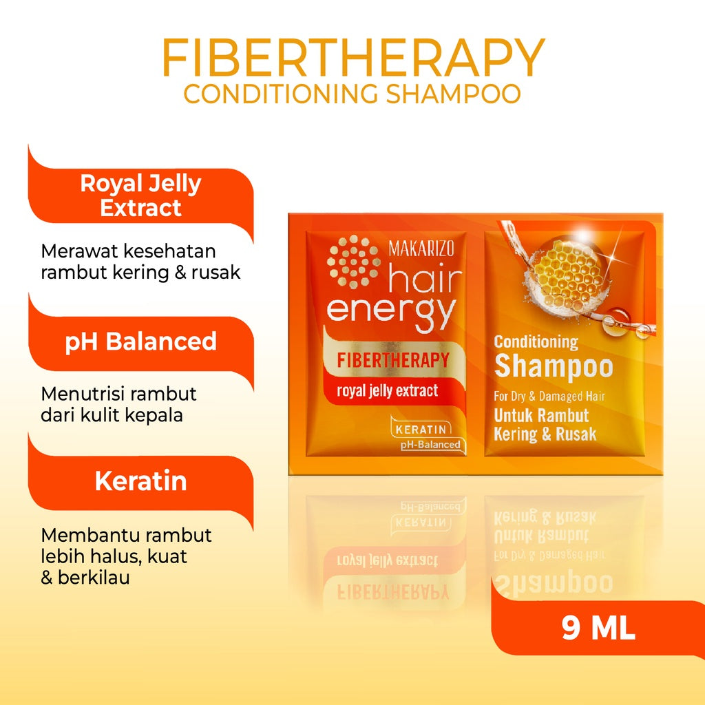 Makarizo Hair Energy Fibertherapy  Conditioning Shampoo Royal Jelly 9 mLx12