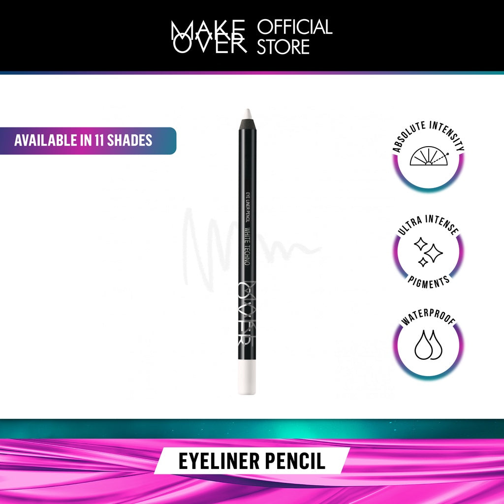 MAKE OVER Eye Liner Pencil - Eyeliner Creamy Pigmented Intense Pekat Smudgeproof Presisi