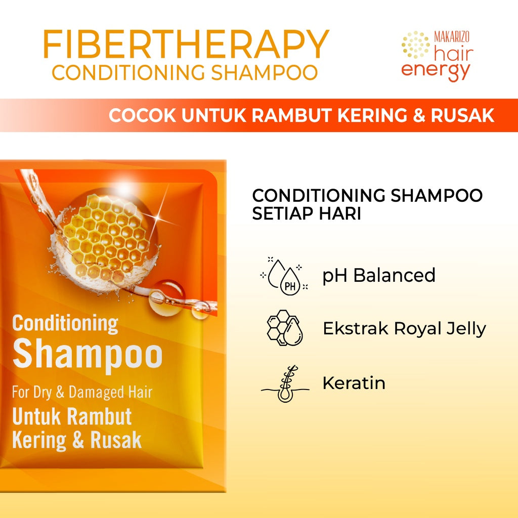 Makarizo Hair Energy Fibertherapy  Conditioning Shampoo Royal Jelly 9 mLx12