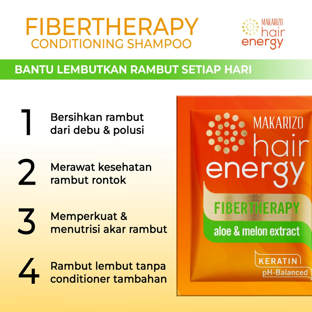 Makarizo Hair Energy Fibertherapy Conditioning Shampoo Aloe & Melon 9 mLx12