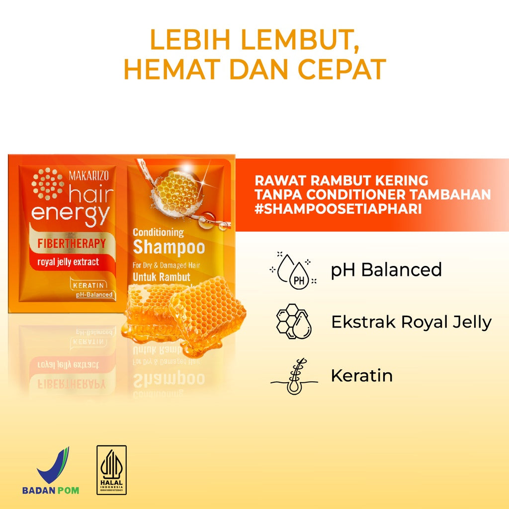 Makarizo Hair Energy Fibertherapy  Conditioning Shampoo Royal Jelly 9 mLx12