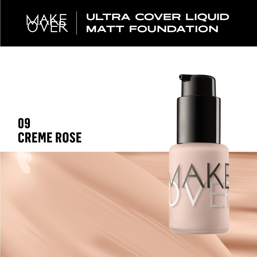[SPECIAL MASTERSHADE] MAKE OVER Ultra Cover Liquid Matte Foundation - Foundation Cair High Coverage Wajah Flawless Finish Satin Ringan Poreless Make Up Tahan Lama Non-Comedogenic BEST SELLER Somethin Time Less w Maybe Euphoria