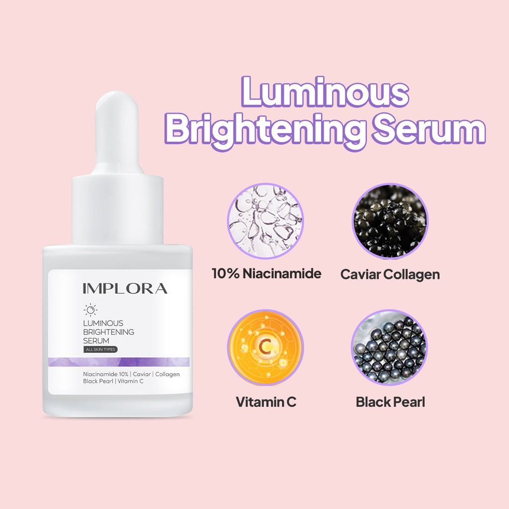 Implora Serum Wajah 20ML | Mencerahkan | Kulit Berjerawat | Komedo Dark Spot | Hydrating
