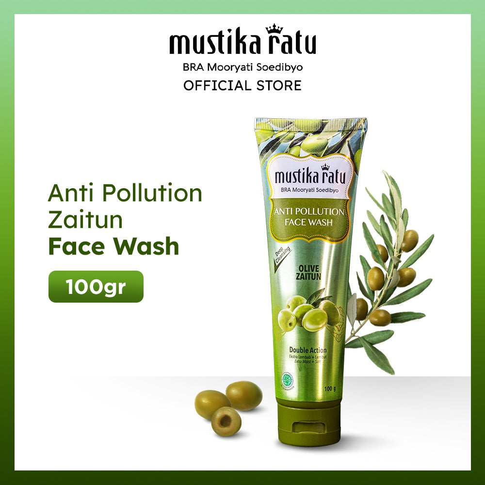 Mustika Ratu Anti Pollution Zaitun Face Wash 100gr sabun cuci muka natural
