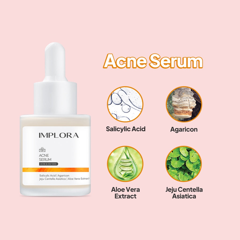 Implora Serum Wajah 20ML | Mencerahkan | Kulit Berjerawat | Komedo Dark Spot | Hydrating