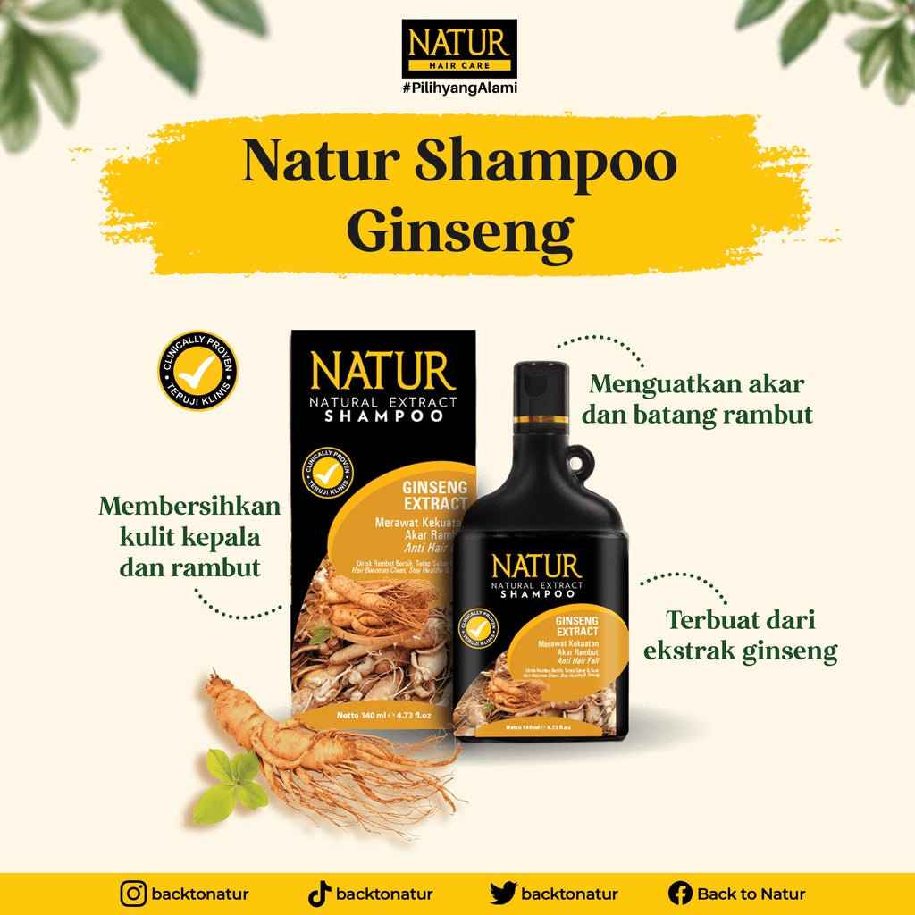 Paket Shampo Ginseng 270 ml + Hair Tonik Ginseng 90 ml - Paket Rambut Rontok / Anti Hair Fall / Menguatkan Akar Rambut