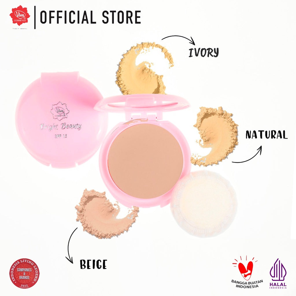 Viva Bright Beauty Compact Powder with SPF 15 (tersedia 3 varian warna)