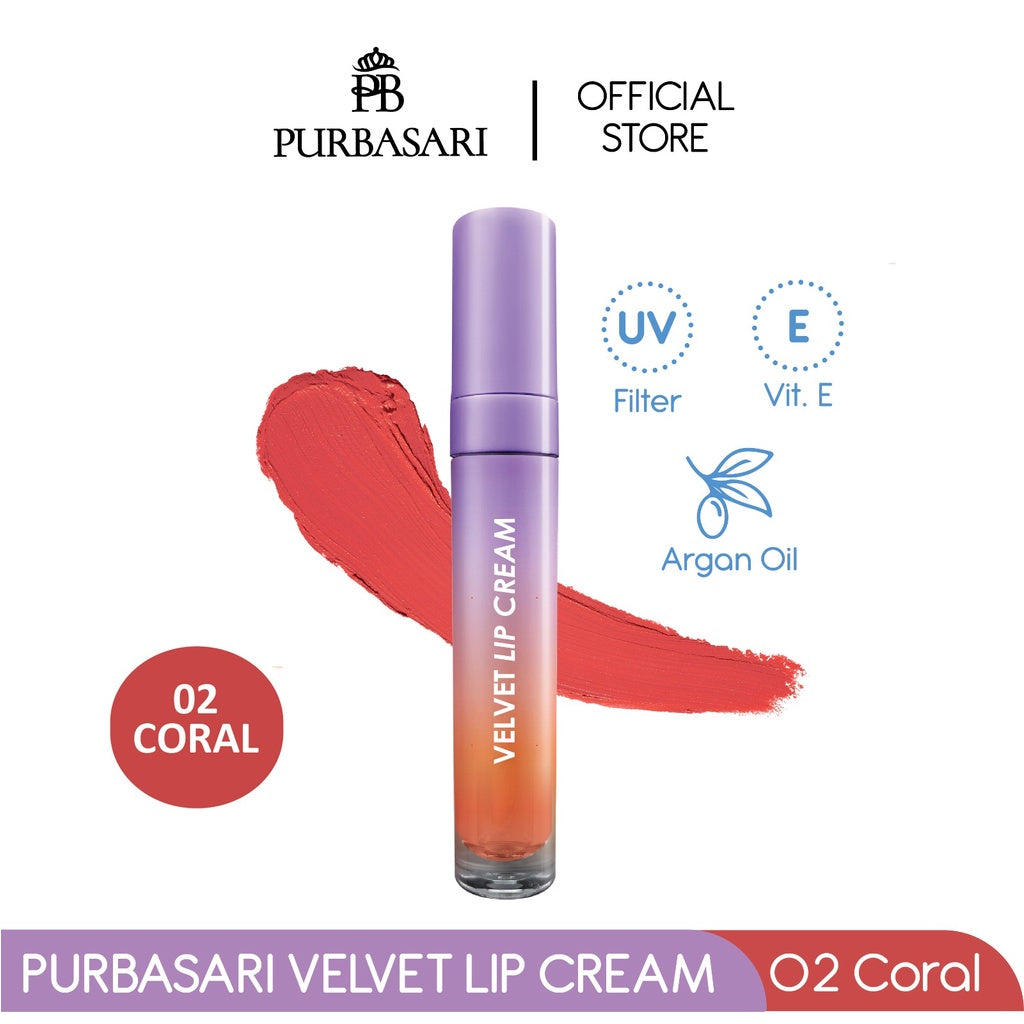 [Beli Banyak Lebih Murah] Purbasari Velvet Lip Cream / Lip Cream Transferproof