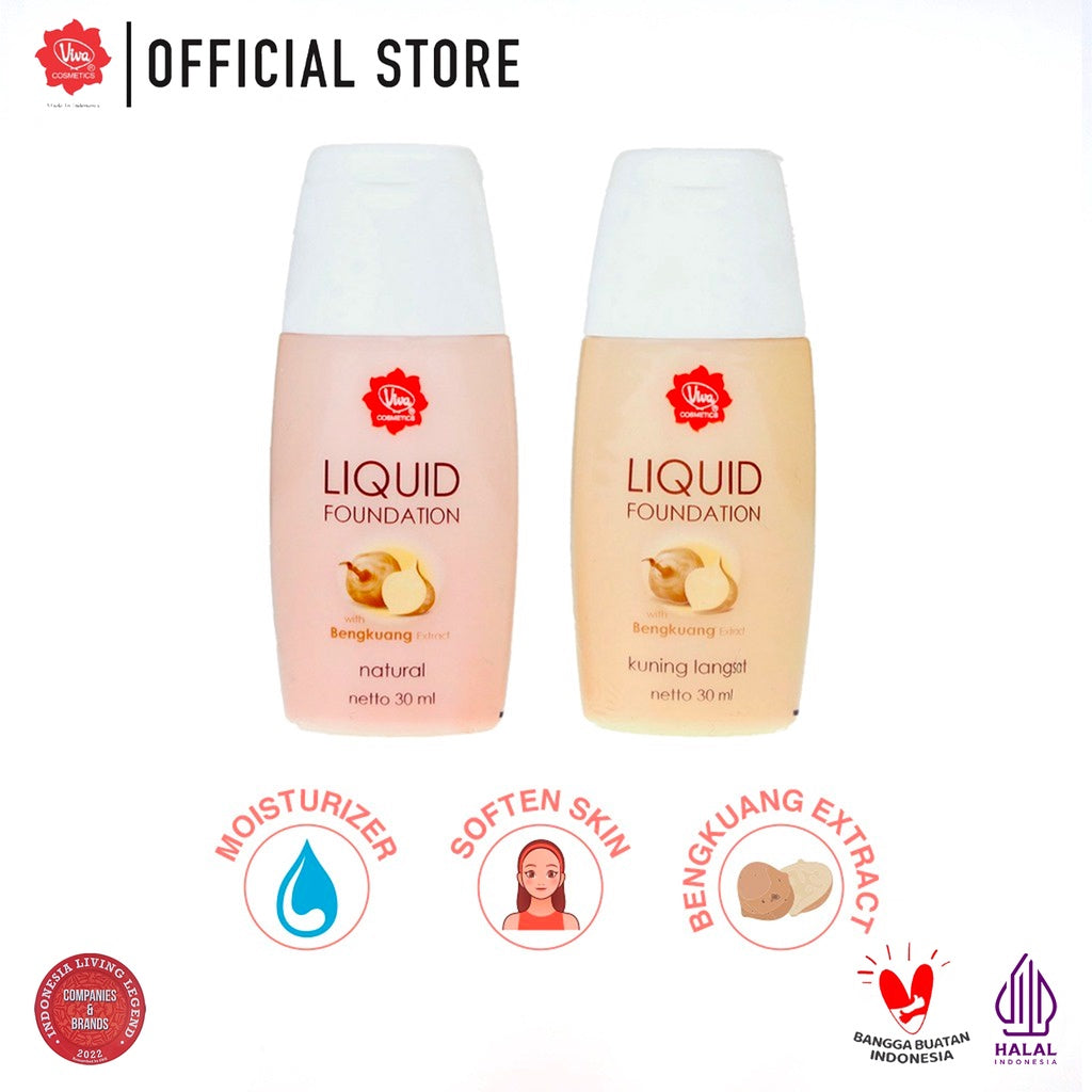 Viva Liquid Foundation With Bengkuang Ekstrak (tersedia 2 varian warna)