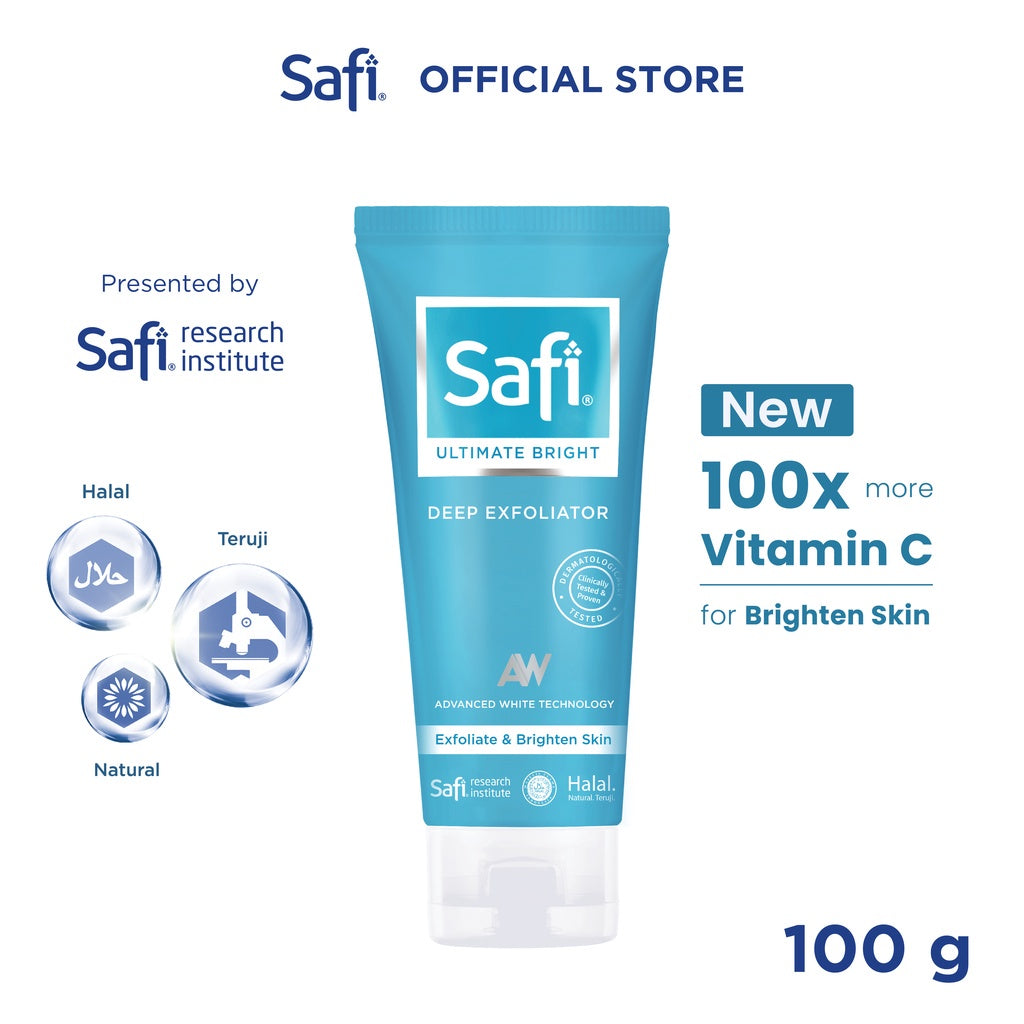 SAFI ULTIMATE BRIGHT DEEP EXFOLIATOR 100GR - Pembersih Wajah
