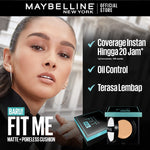 MAYBELLINE OFFICIAL Fit Me Matte+Poreless Cushion Foundation 14gr - Makeup Ringan Full Coverage Oil Control tahan hingga 20HR