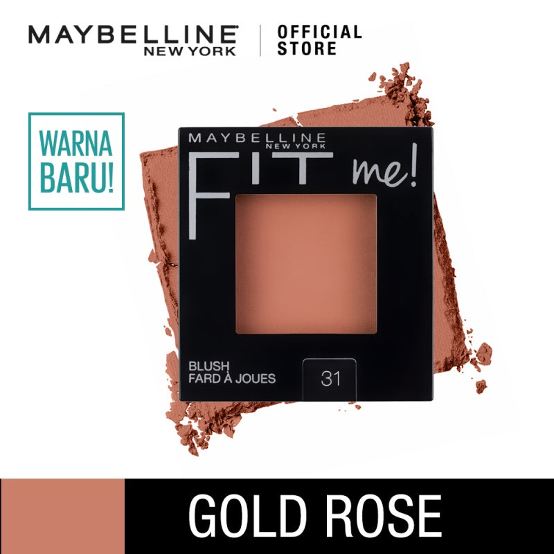 MAYBELLINE OFFICIAL Fit Me! Powder Blush Make Up - Blush On Pigmented Dengan Hasil Natural Yang Tahan Lama - Tersedia Dalam 4 Warna