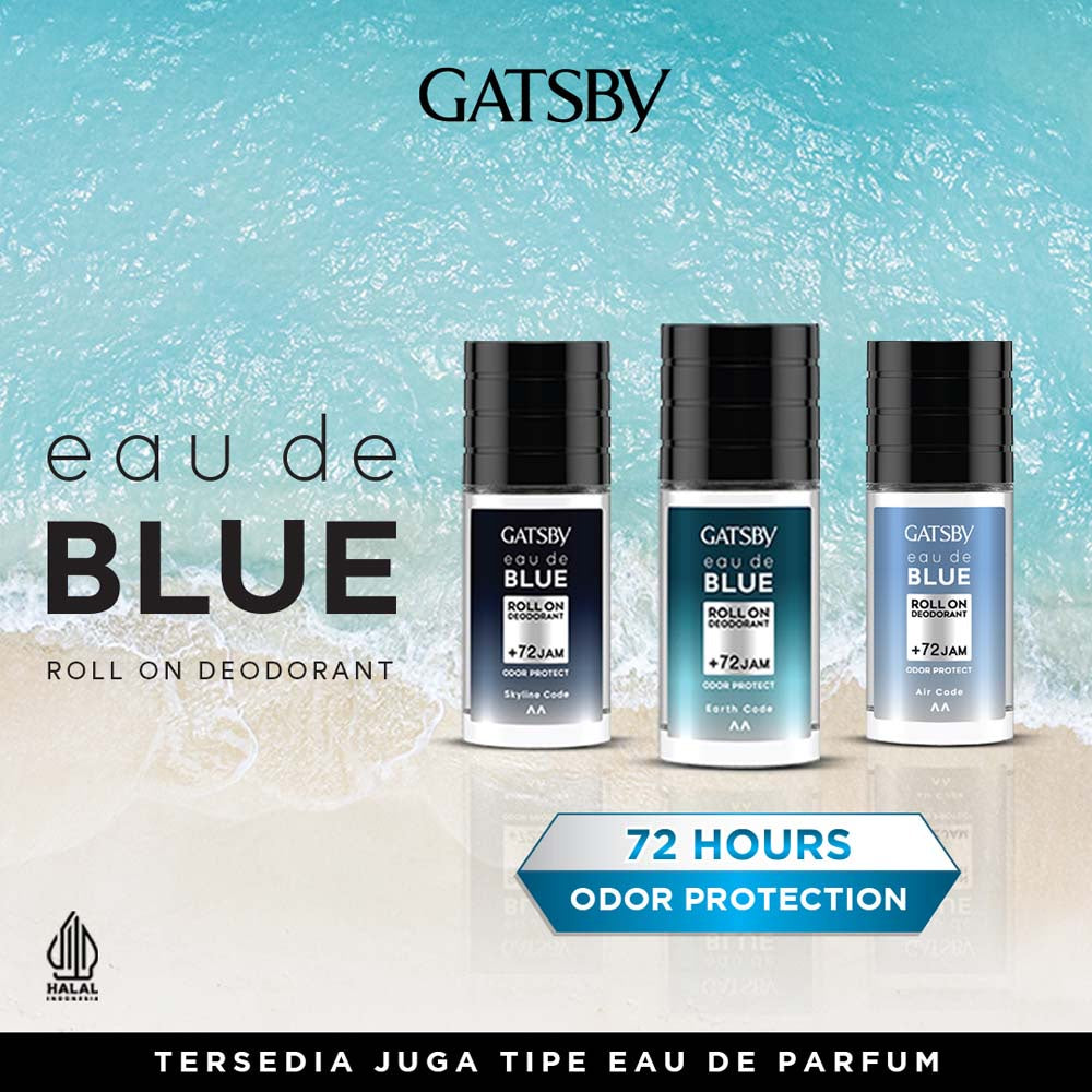 GATSBY Eau De Blue Deodorant Roll On - Skyline Code