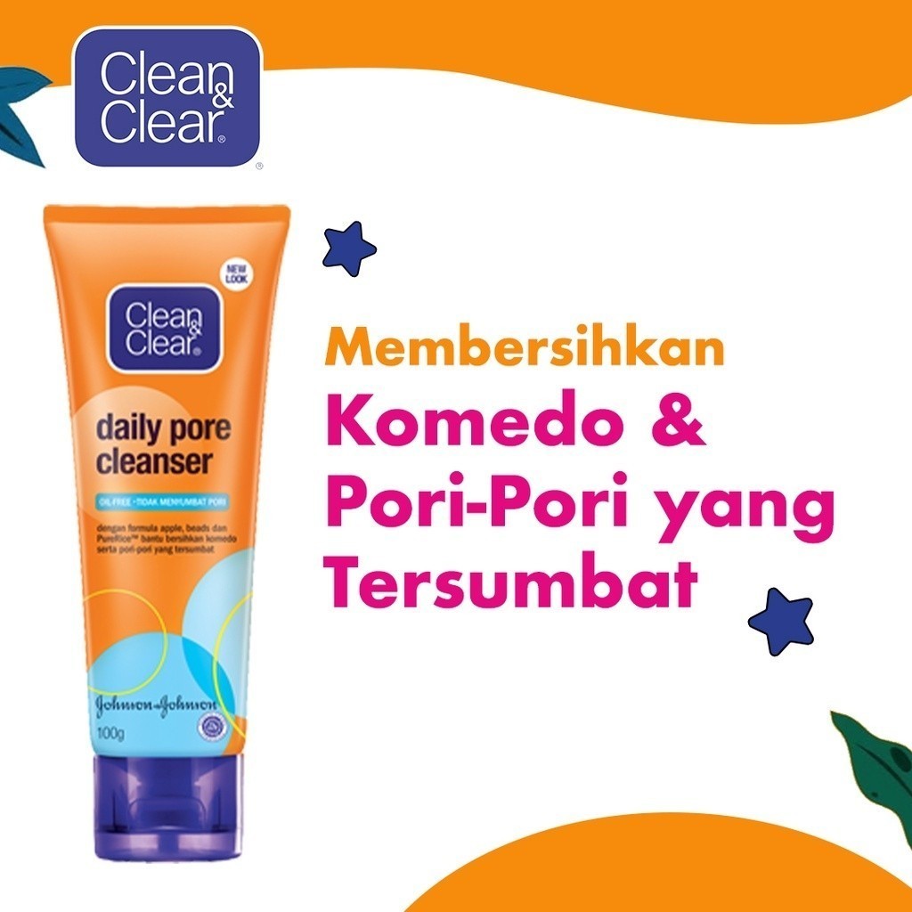Clean & Clear Daily Pore Cleanser Sabun Cuci Muka Pembersih Wajah Komedo 50gr