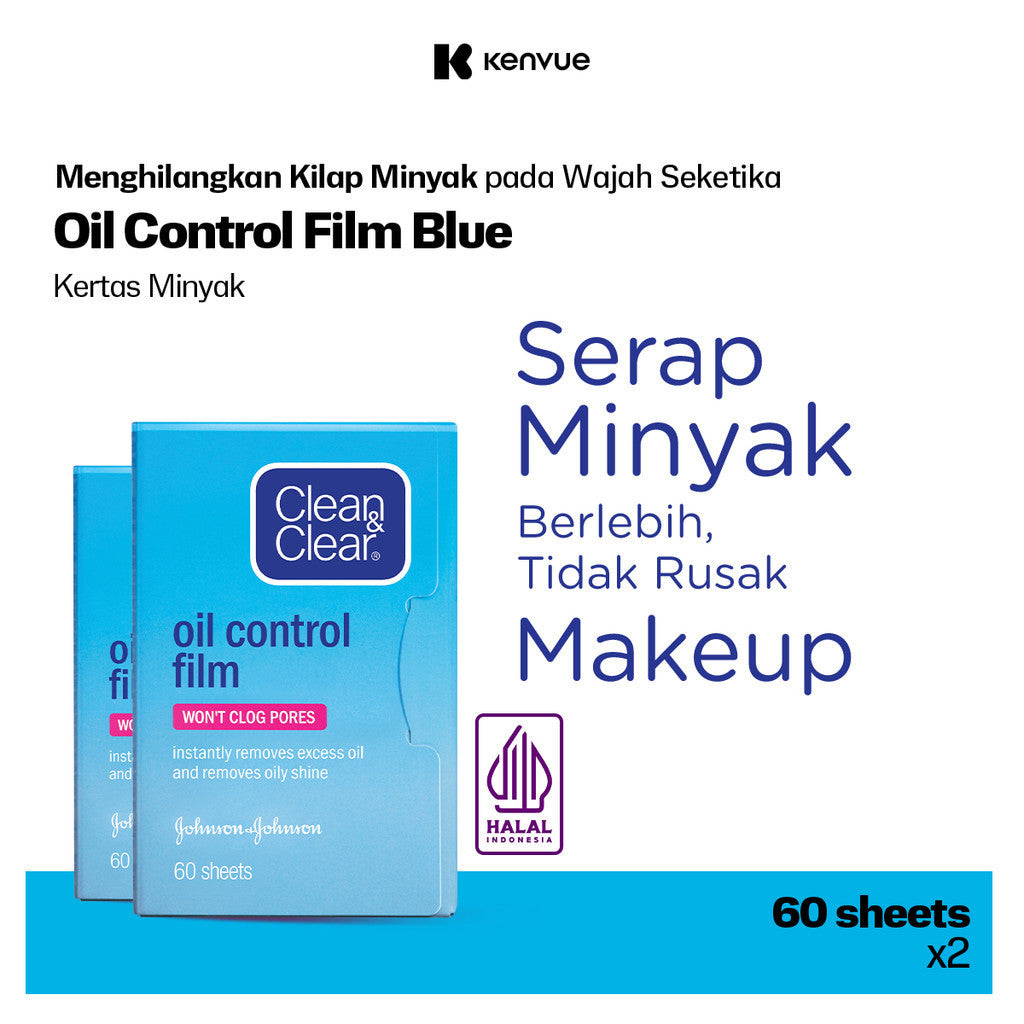 Clean & Clear Oil Control Film Face Paper Kertas Minyak Wajah 60s - Isi 2