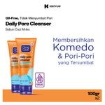Clean & Clear Daily Pore Cleanser Sabun Cuci Muka Pembersih Wajah Komedo 100gr - Isi 2