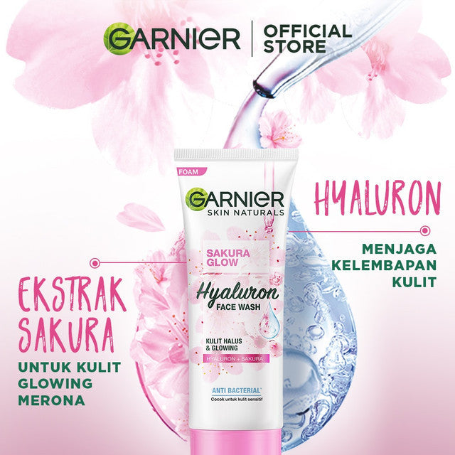 [PAKET HEMAT ISI 2] GARNIER Facial Wash Sakura Glow Ceramide Skin Barrier 100ml Skincare Pembersih Wajah sabun cuci muka sabun muka glowing dan memutihkan