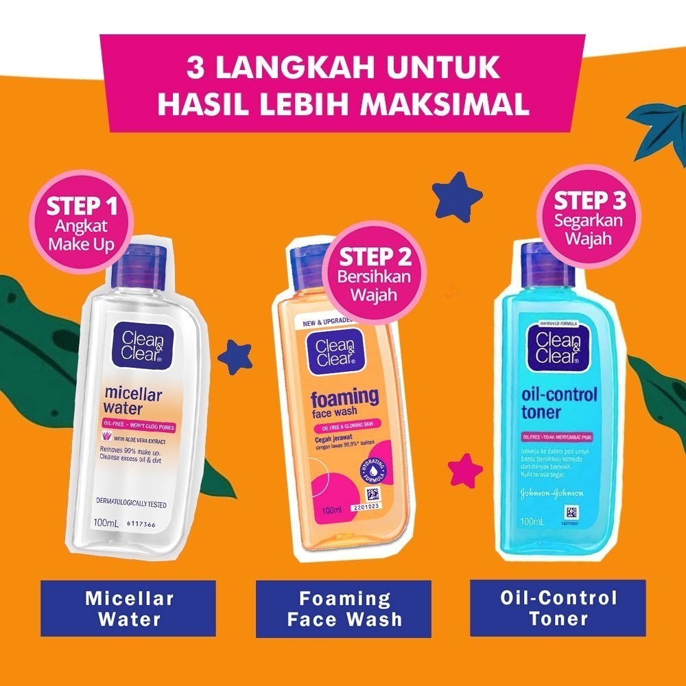 Clean & Clear Micellar Water Pembersih Wajah Penghapus Make Up 100ml