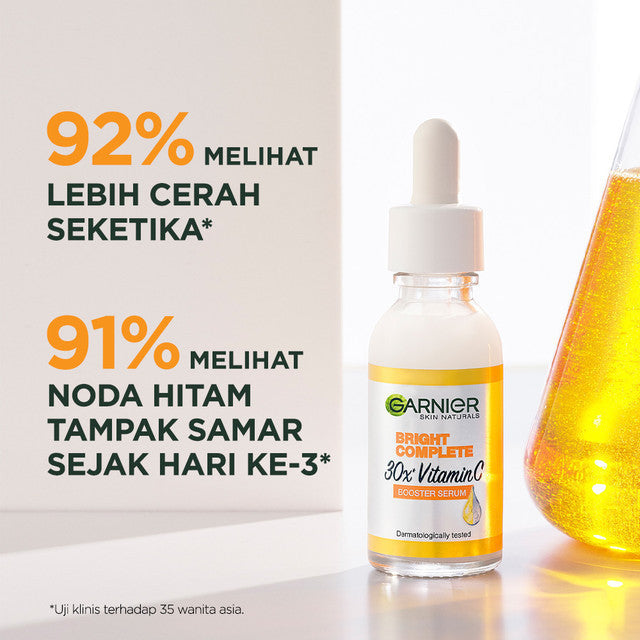 Paket Skincare Garnier Bright Complete Dark Spot Set (Micellar Vitamin C 125ml, Serum 30ml, Gel Moisturizer 50ml) - Untuk mencerahkan kulit kusam dan mengurangi flek hitam