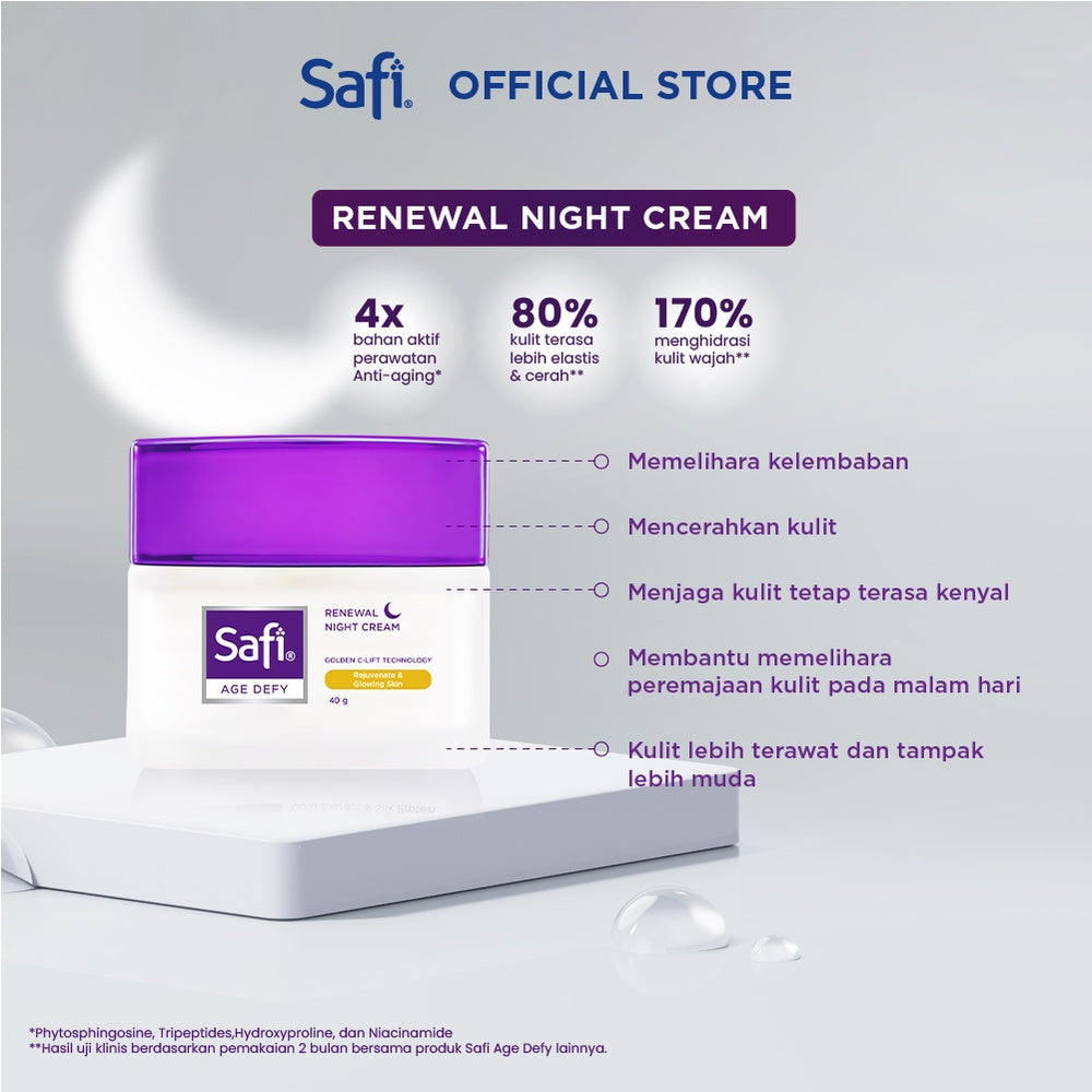 Safi Age Defy Anti Aging Renewal Night Cream 40 gr - Perawatan Wajah