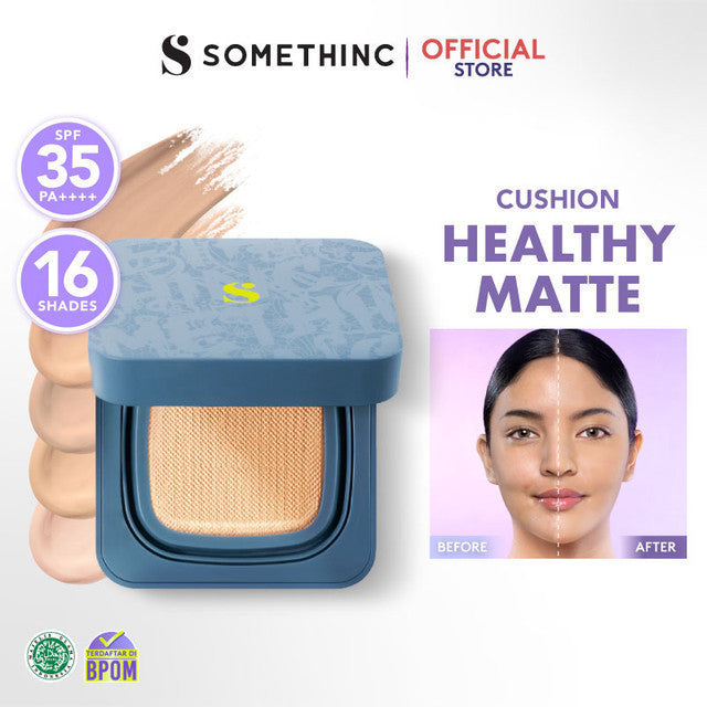 SOMETHINC HOOMAN Breathable Cushion Cover SPF 35 PA++++ - Cushion Dengan Skin Matte Finish Anti Greasy, Anti Cakey, Dan Anti Cracking | Mampu Menyamarkan Pori, Meratakan Warna Kulit, Ringan Digunakan Di Wajah, Memproteksi Kulit Dari Sinar Matahari