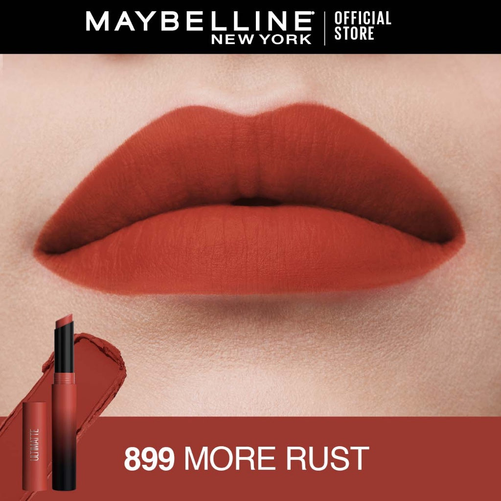 MAYBELLINE OFFICIAL Color Sensational Ultimatte Lipstick Make Up - 1.7gr (Lipstick Dengan Formula Ringan & Nyaman Dengan Hasil Flawlessly Smooth)
