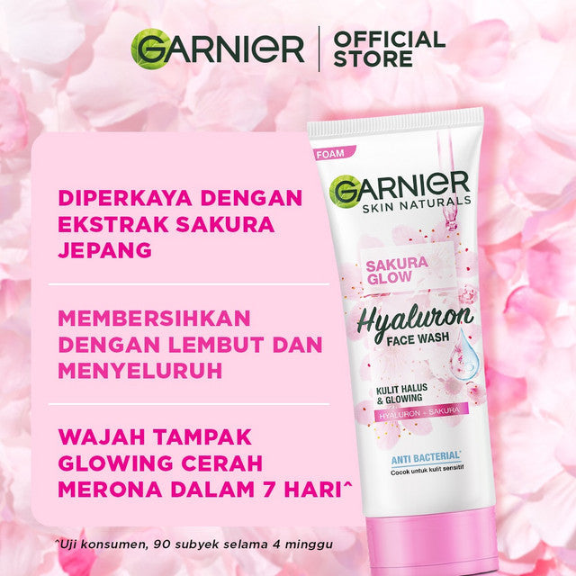 [PAKET HEMAT ISI 2] GARNIER Facial Wash Sakura Glow Ceramide Skin Barrier 100ml Skincare Pembersih Wajah sabun cuci muka sabun muka glowing dan memutihkan