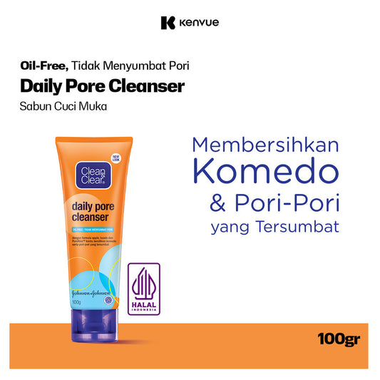 Clean & Clear Daily Pore Cleanser Sabun Cuci Muka Pembersih Wajah Komedo 100gr