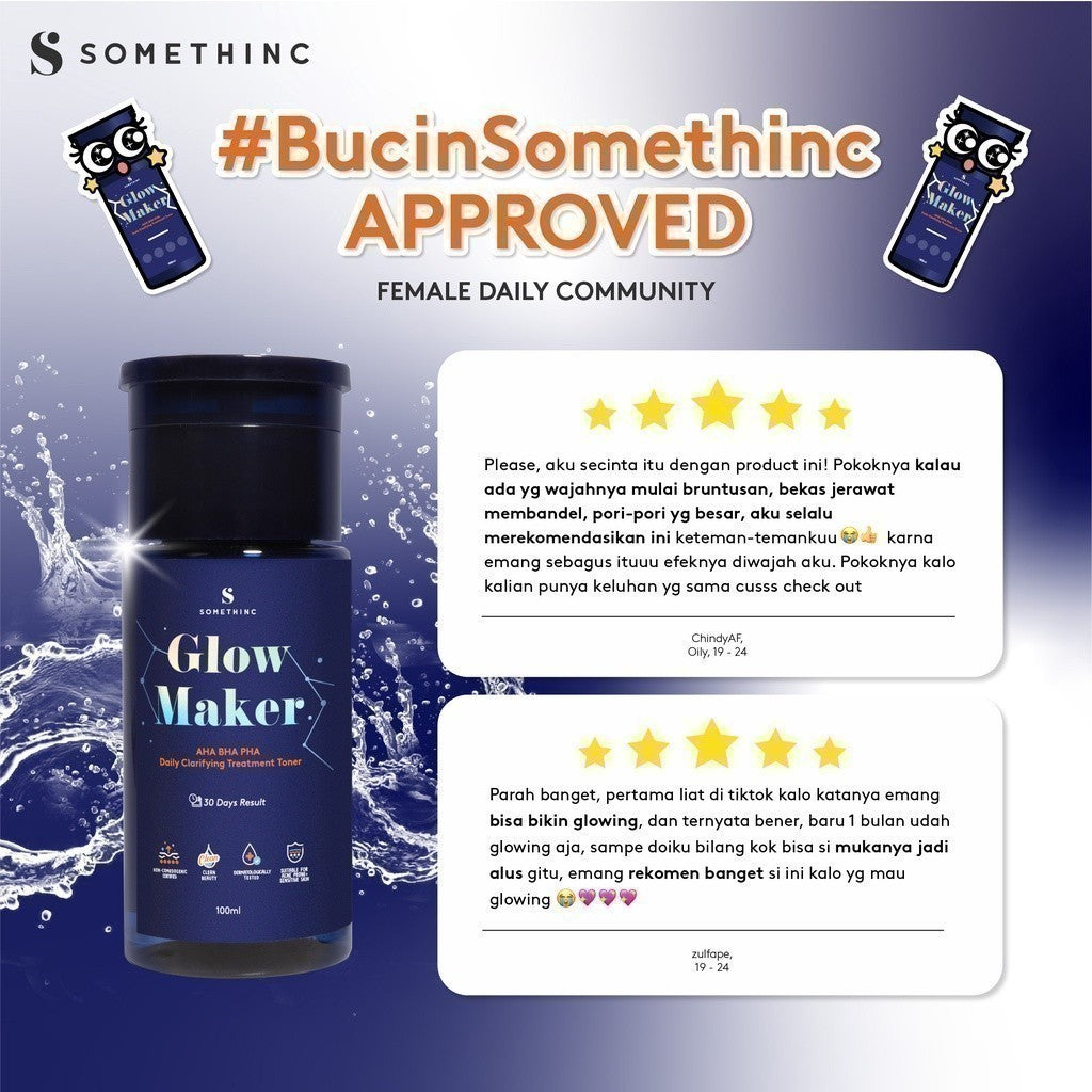 SOMETHINC GLOW MAKER AHA BHA PHA Clarifying Treatment Toner - Toner Eksfoliasi Mengangkat Sel Kulit Mati