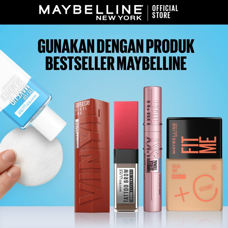 MAYBELLINE OFFICIAL Lip & Eye Makeup Remover - 70/150 ml | Mudah Hapus Make Up Waterproof Cocok Untuk Mata Sensitif Lembut di Kulit | 150ml