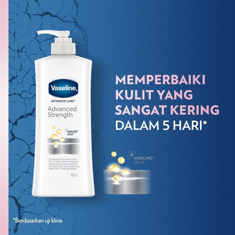 VASELINE BODY LOTION INTENSIVE ADVANCED STRENGTH PERBAIKI KULIT KERING DALAM 5 HARI 400ML