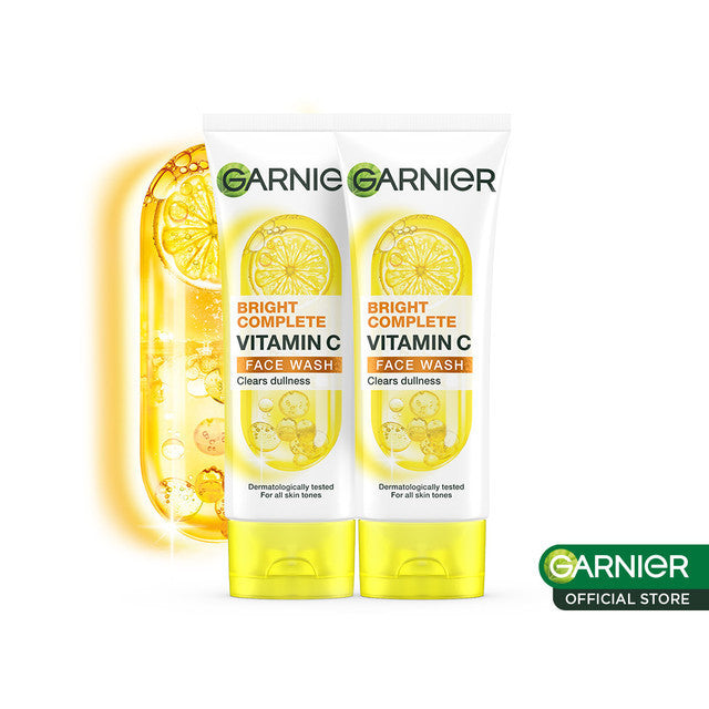 [PAKET HEMAT ISI 2] GARNIER Facial Wash Bright Complete Vitamin C Brightening Face Wash 100ml | Skincare Pembersih Wajah Mencerahkan Seperti Serum Wash sabun cuci muka sabun muka glowing dan memutihkan