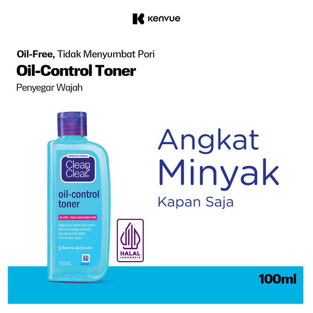 Clean & Clear Oil Control Toner Perawatan Pembersih Penyegar Wajah 100ml
