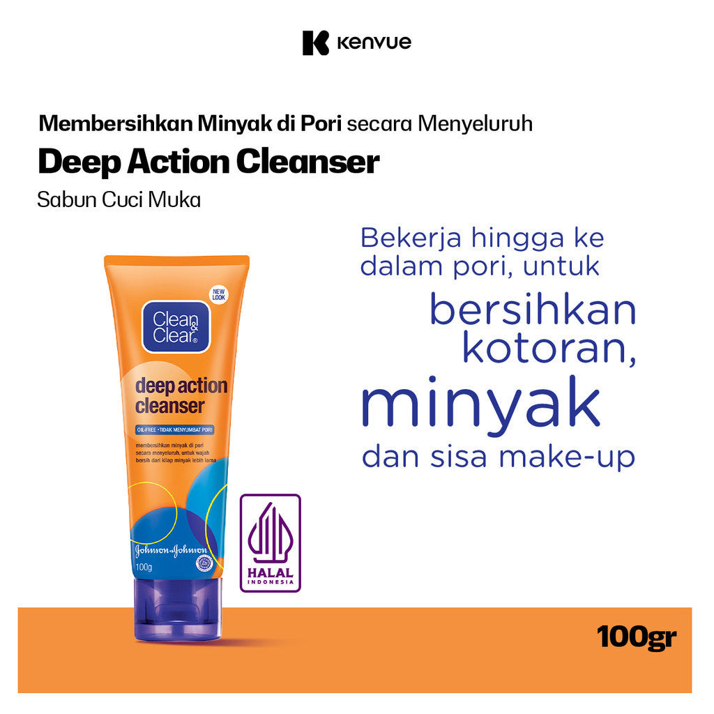 Clean & Clear Deep Action Cleanser Sabun Cuci Muka Pembersih Wajah 100gr
