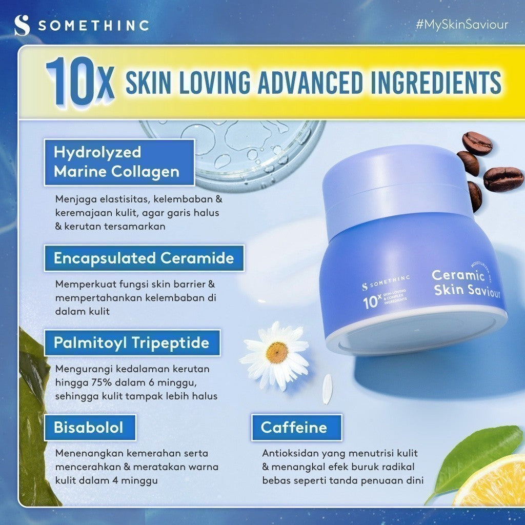 SOMETHINC CERAMIC SKIN Saviour Moisturizer Gel - Cocok untuk Acne dan Kulit Sensitif, Moisturizer Non comedogenic, Melembapkan , Mengurangi kemerahan. Pelembab kulit tidak menyumbat pori