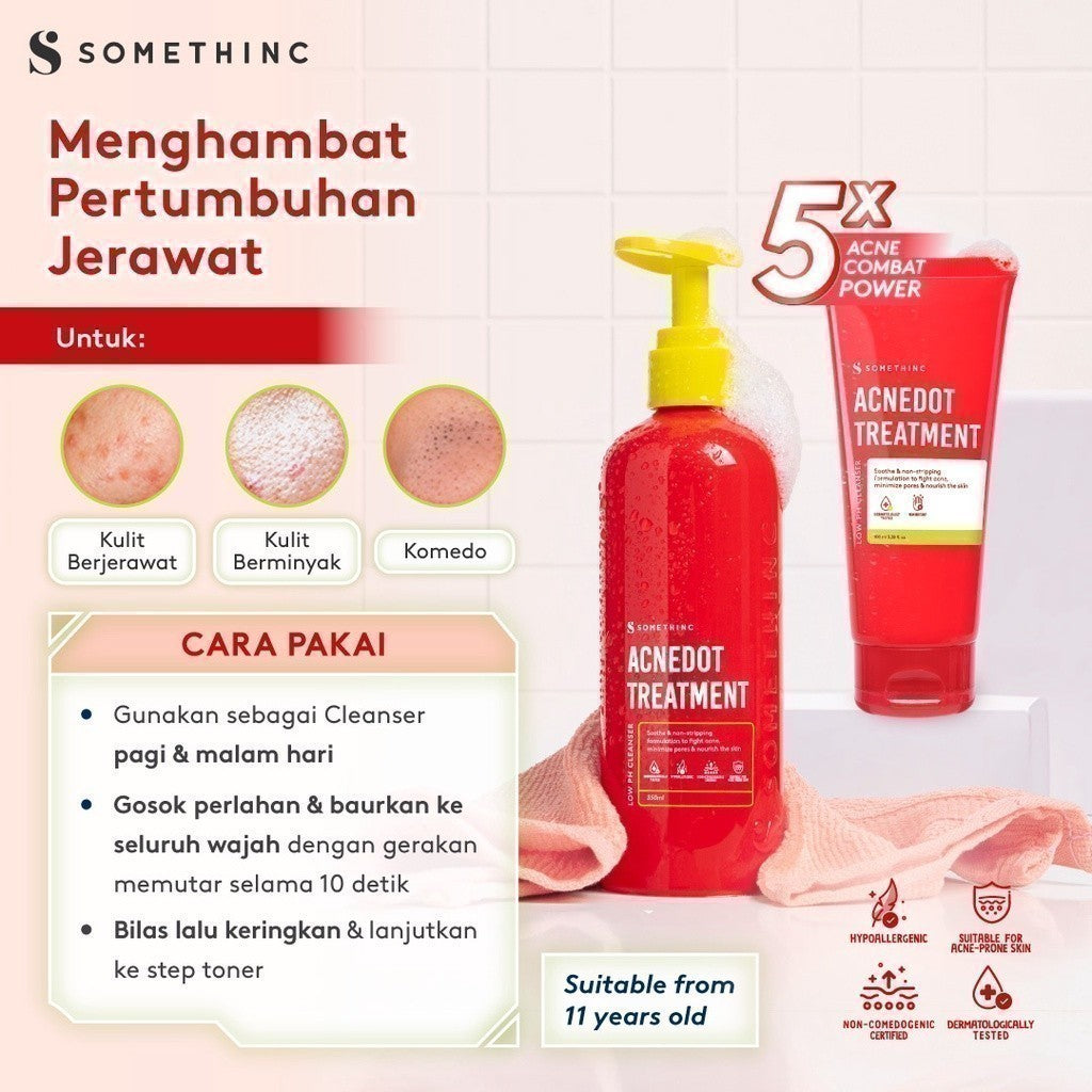 [GRATIS HADIAH] SOMETHINC ACNEDOT Treatment Low pH Cleanser - Sabun Cuci Muka untuk Kulit Jerawat, Berminyak. Non comedogenic Cocok untuk kulit sensitif