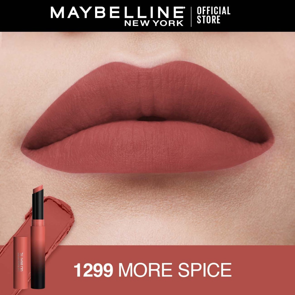MAYBELLINE OFFICIAL Color Sensational Ultimatte Lipstick Make Up - 1.7gr (Lipstick Dengan Formula Ringan & Nyaman Dengan Hasil Flawlessly Smooth)