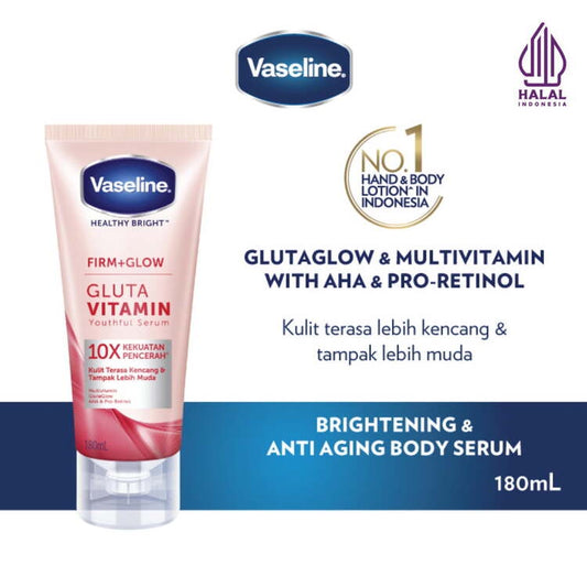 VASELINE FIRM GLOW GLUTA VITAMIN YOUTHFUL SERUM AHA PRO-RETINOL 180ML - body serum