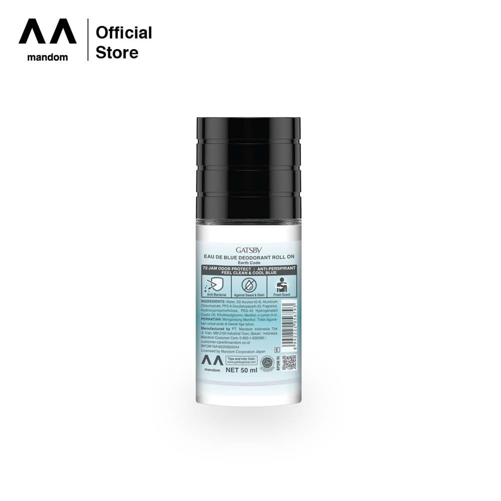 GATSBY Eau De Blue Deodorant Roll On - Earth Code