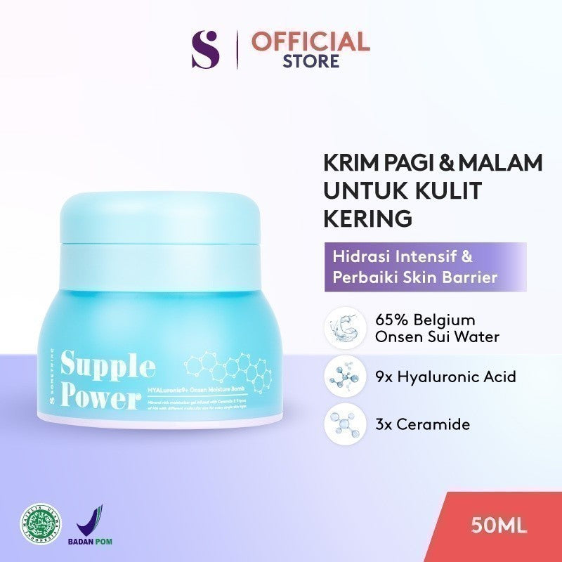 SOMETHINC Supple Power Hyaluronic9+Onsen Moisture Bomb Gel - Pelembap yang Menghidrasi cocok untuk Kulit & Sensitif, Moisturizer Non Comedogenic