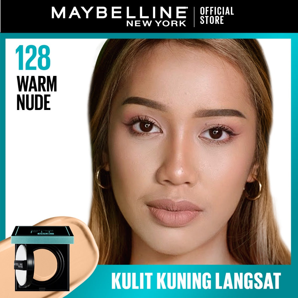 MAYBELLINE OFFICIAL Fit Me Matte+Poreless Cushion Foundation 14gr - Makeup Ringan Full Coverage Oil Control tahan hingga 20HR