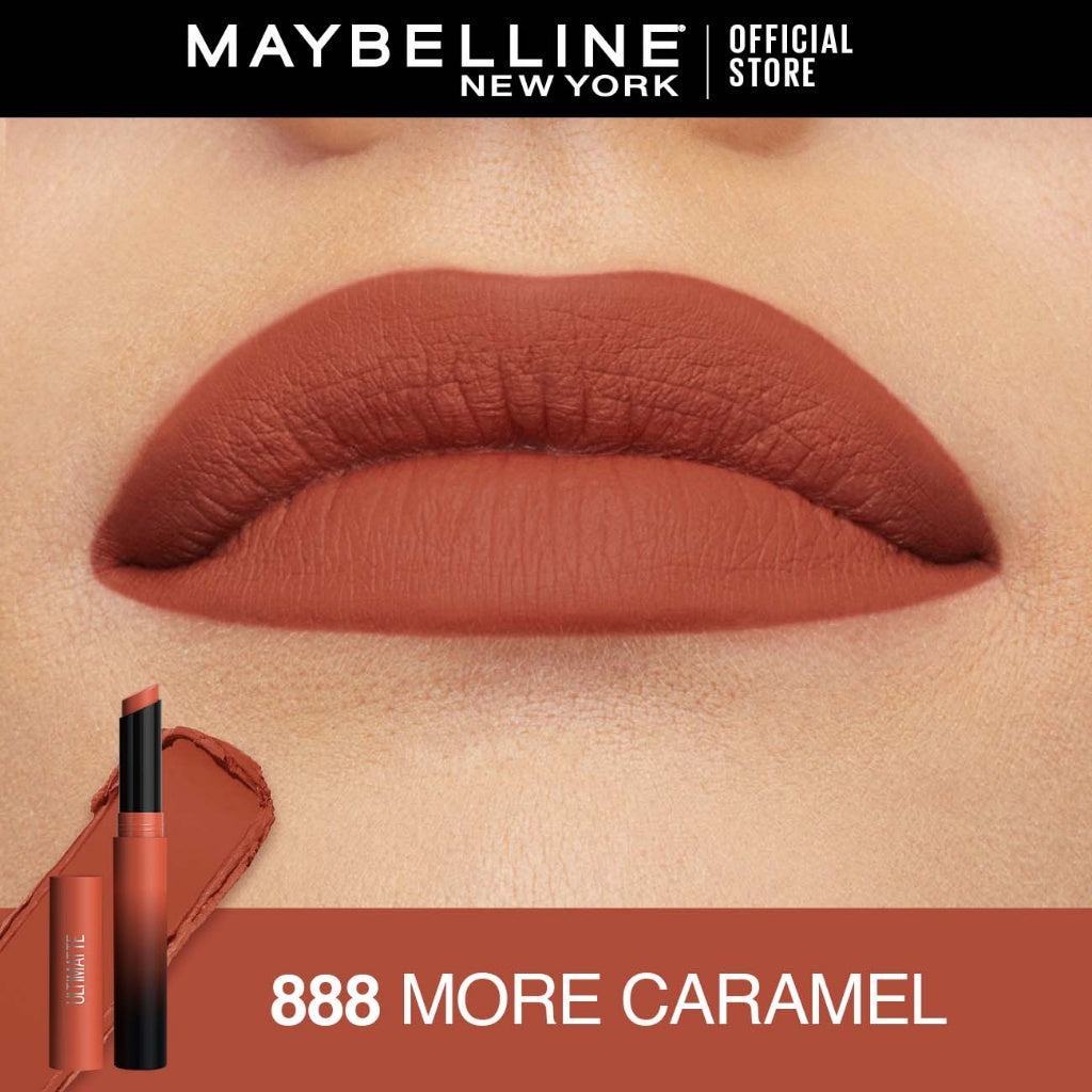 MAYBELLINE OFFICIAL Color Sensational Ultimatte Lipstick Make Up - 1.7gr (Lipstick Dengan Formula Ringan & Nyaman Dengan Hasil Flawlessly Smooth)