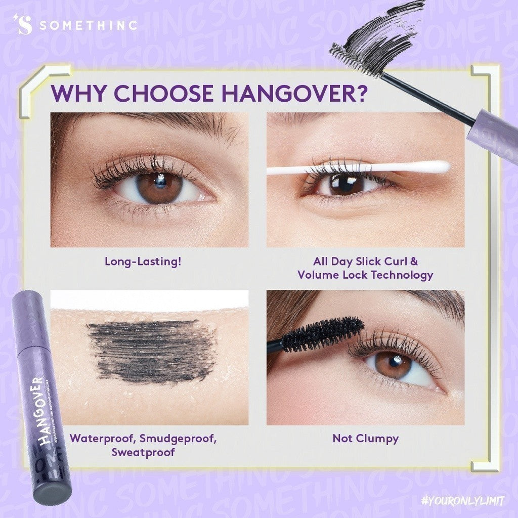 SOMETHINC [3 PCS] Favourite Must Have Makeup (Copy Paste Tinted Sunscreen SPF 40 PA++++ Skin Tint,  Hooman Under Control HD Blur Loose Powder, HANGOVER Voluminous Fiber Lash Smudgeproof Mascara)