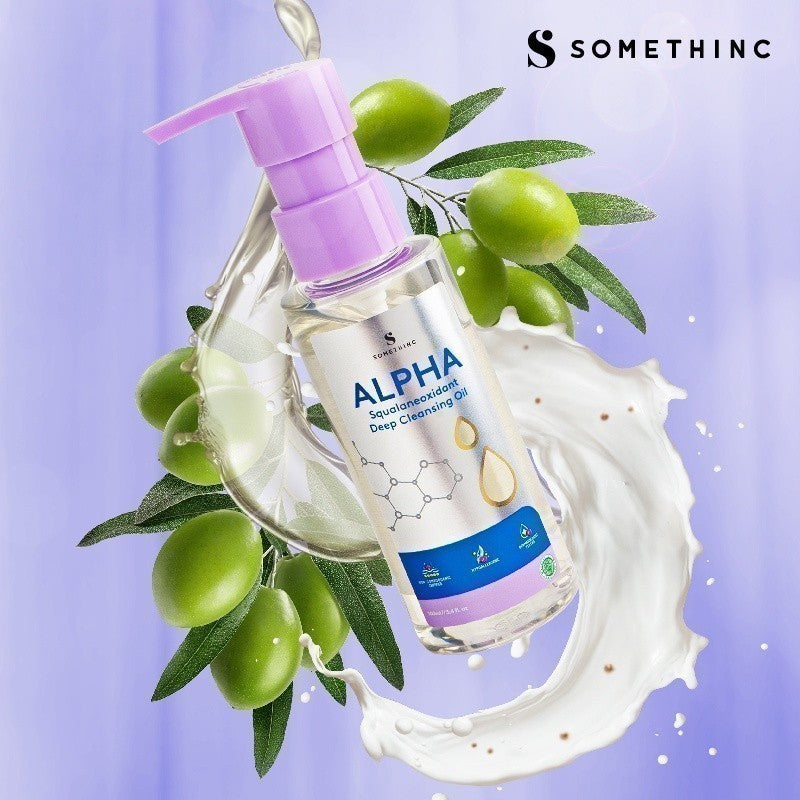 SOMETHINC Alpha Squalaneoxidant Deep Cleansing Oil  - Pembersih Makeup Waterproof, Non comedogenic, Tidak Merusak Skin Barrier, Cocok untuk kulit sensitif