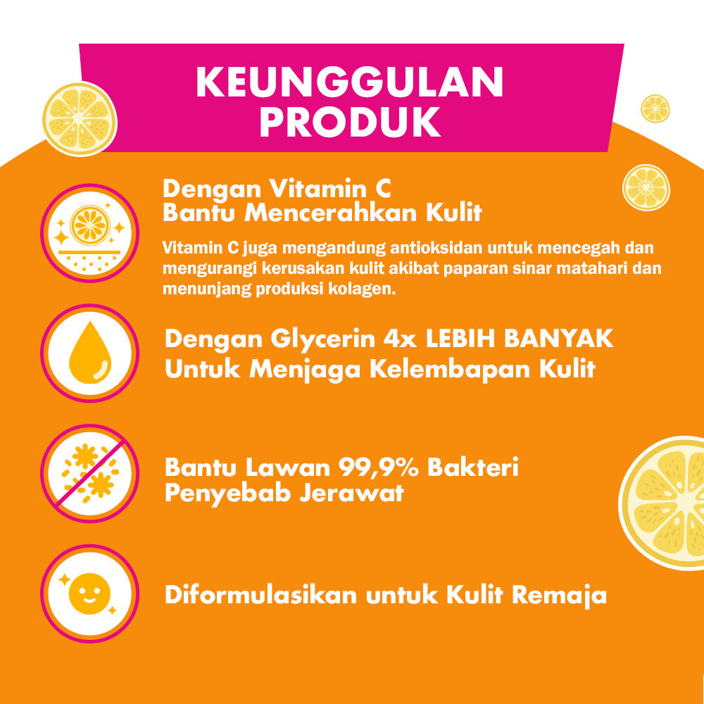 CLEAN & CLEAR Vitamin C Face Wash 100ml - Sabun Cuci Muka untuk Mencerahkan - Isi 2