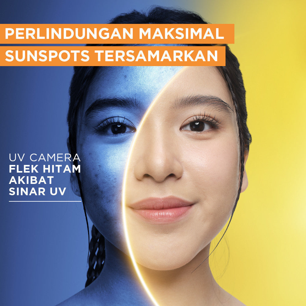 Paket Garnier 2-Step Micellar & Sunscreen Kit - Micellar Water Pink 400ml + Super UV Invisible Serum Sunscreen SPF 50+ PA++++ 30ml