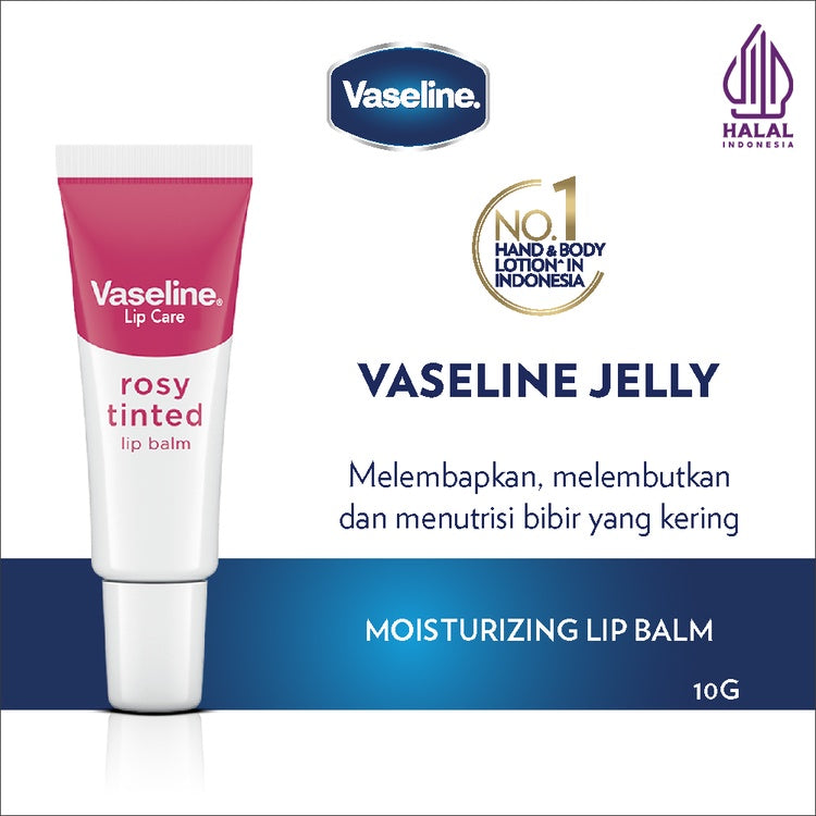 Vaseline Lip Care ROSY Tinted Lip Balm Tube 10gr - Pelembab Bibir