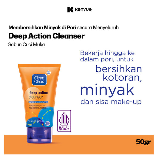 Clean & Clear Deep Action Cleanser Sabun Cuci Muka Pembersih Wajah 50gr