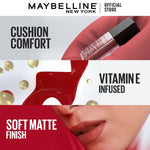 MAYBELLINE OFFICIAL Sensational Cushion Matte Liquid Lipstick Make Up - 48gr (Lipstick Cair Dengan Vitamin E Yang Melembabkan Bibir)